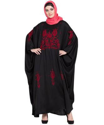 Black Embroidered Nida Abaya 1