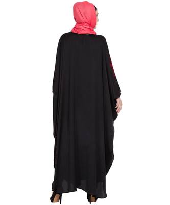 Black Embroidered Nida Abaya 4
