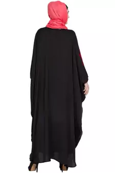 Black Embroidered Nida Abaya