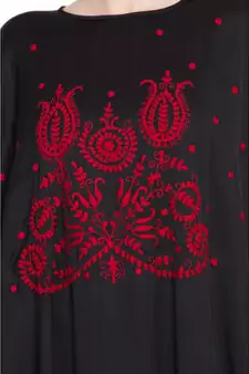 Black Embroidered Nida Abaya