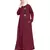 Maroon Embroidered Nida Abaya