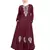 Maroon Embroidered Nida Abaya