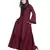 Maroon Embroidered Nida Abaya