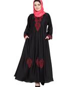 Black Embroidered Nida Abaya