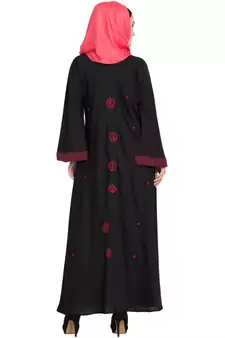 Black Embroidered Nida Abaya