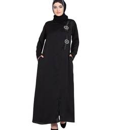 Black Embroidered Nida Abaya