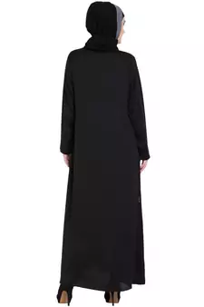 Black Embroidered Nida Abaya