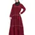 Maroon Embroidered Nida Abaya