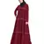 Maroon Embroidered Nida Abaya