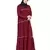 Maroon Embroidered Nida Abaya