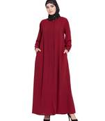 Maroon Plain Nida Abaya