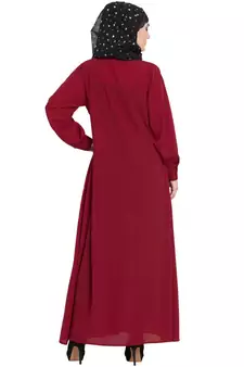 Maroon Plain Nida Abaya
