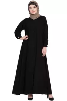 Black Nida Plain Abaya