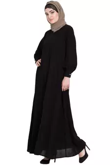 Black Nida Plain Abaya