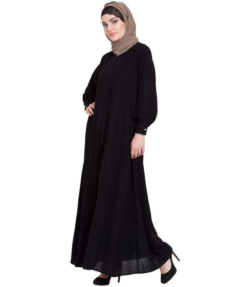 Black Nida Plain Abaya