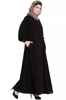 Black Nida Plain Abaya