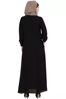 Black Nida Plain Abaya