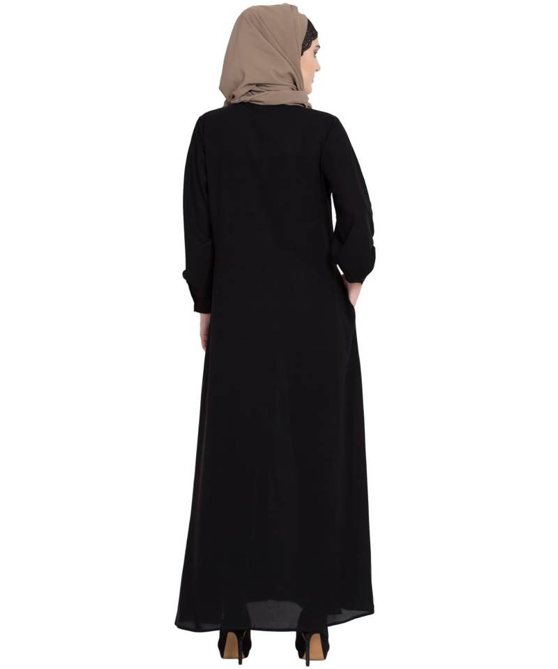 Black Nida Plain Abaya