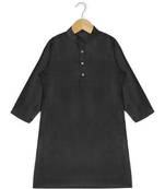 black plain cotton boys kurta 