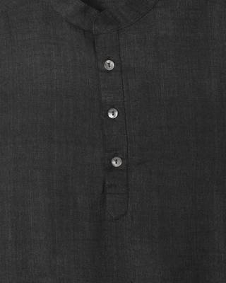 black plain cotton boys kurta  2