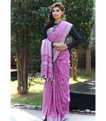 Lavender Shade Handwoven Linen Saree