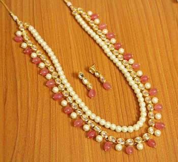 Pink Onyx Necklace Sets 1