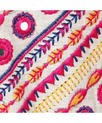 off white embroidered cotton stitched kurti 5
