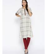 off white printed cotton stitched kurti
