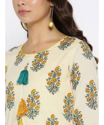 off white printed cotton stitched kurti 2