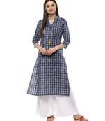 white printed cotton stitched kurti
