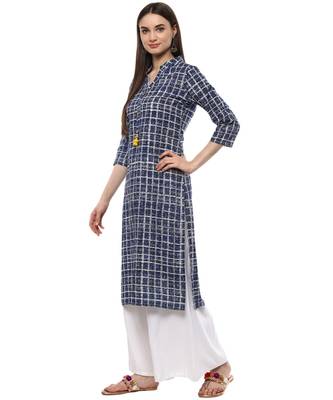white printed cotton stitched kurti 4