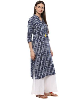 white printed cotton stitched kurti 5