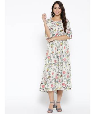 off white printed cotton stitched kurti 1