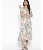 off white printed cotton stitched kurti