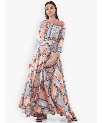 multicolor printed rayon stitched kurti 1