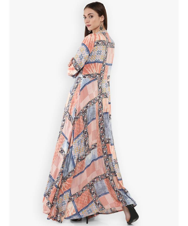 multicolor printed rayon stitched kurti