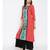 peach printed rayon stitched kurti