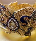 Dancing Peacock Premium Meenakari Kada Adjustable Bangle 