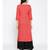 peach printed rayon stitched kurti