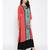 peach printed rayon stitched kurti