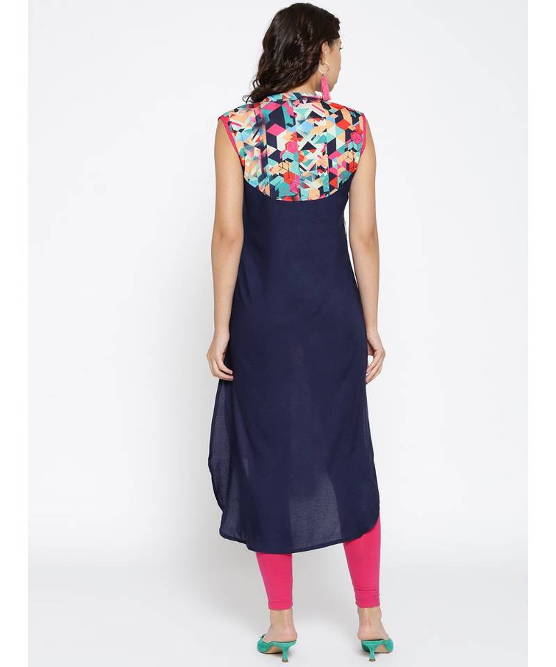 multicolor printed rayon stitched kurti