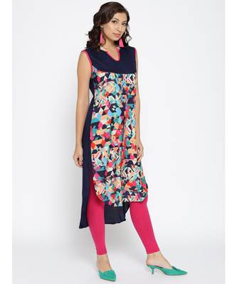 multicolor printed rayon stitched kurti 5