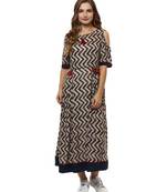 blue printed rayon stitched kurti
