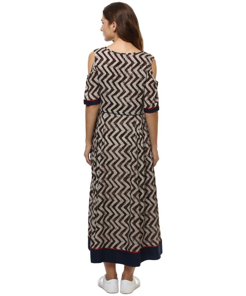 blue printed rayon stitched kurti