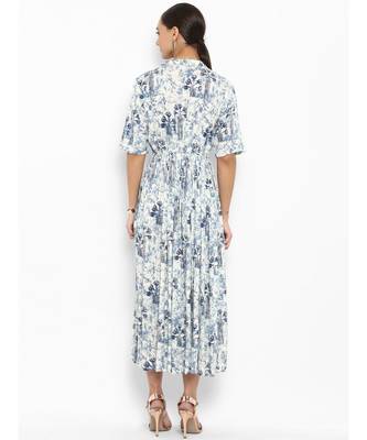 blue printed rayon stitched kurti 4