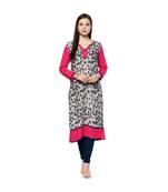grey printed rayon stitched kurti