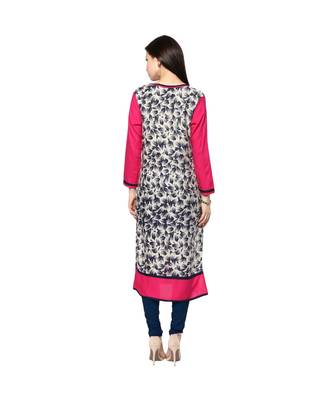 grey printed rayon stitched kurti 2