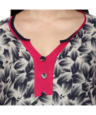 grey printed rayon stitched kurti 4