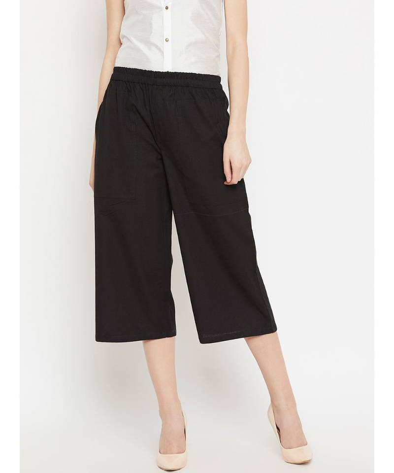 Black Solid Cullotes