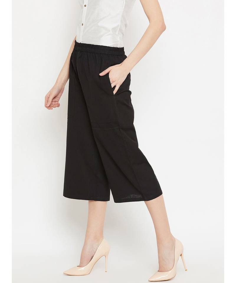 Black Solid Cullotes